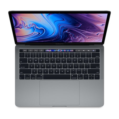 Apple MacBook Pro 13" Touch Bar (2018-2019), vue de face et de dos